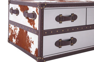 Westbury House Brown And White Genuine Cowhide Coffee Table