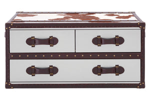 Westbury House Brown And White Genuine Cowhide Coffee Table
