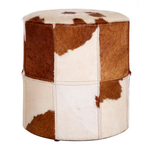 Westbury House Brown And White Cowhide Ottoman