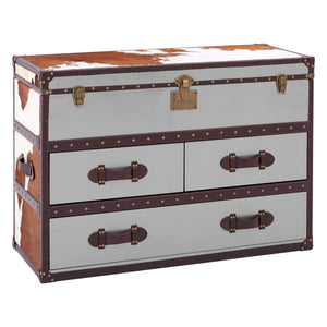Westbury House Brown And White Cowhide Cabinet
