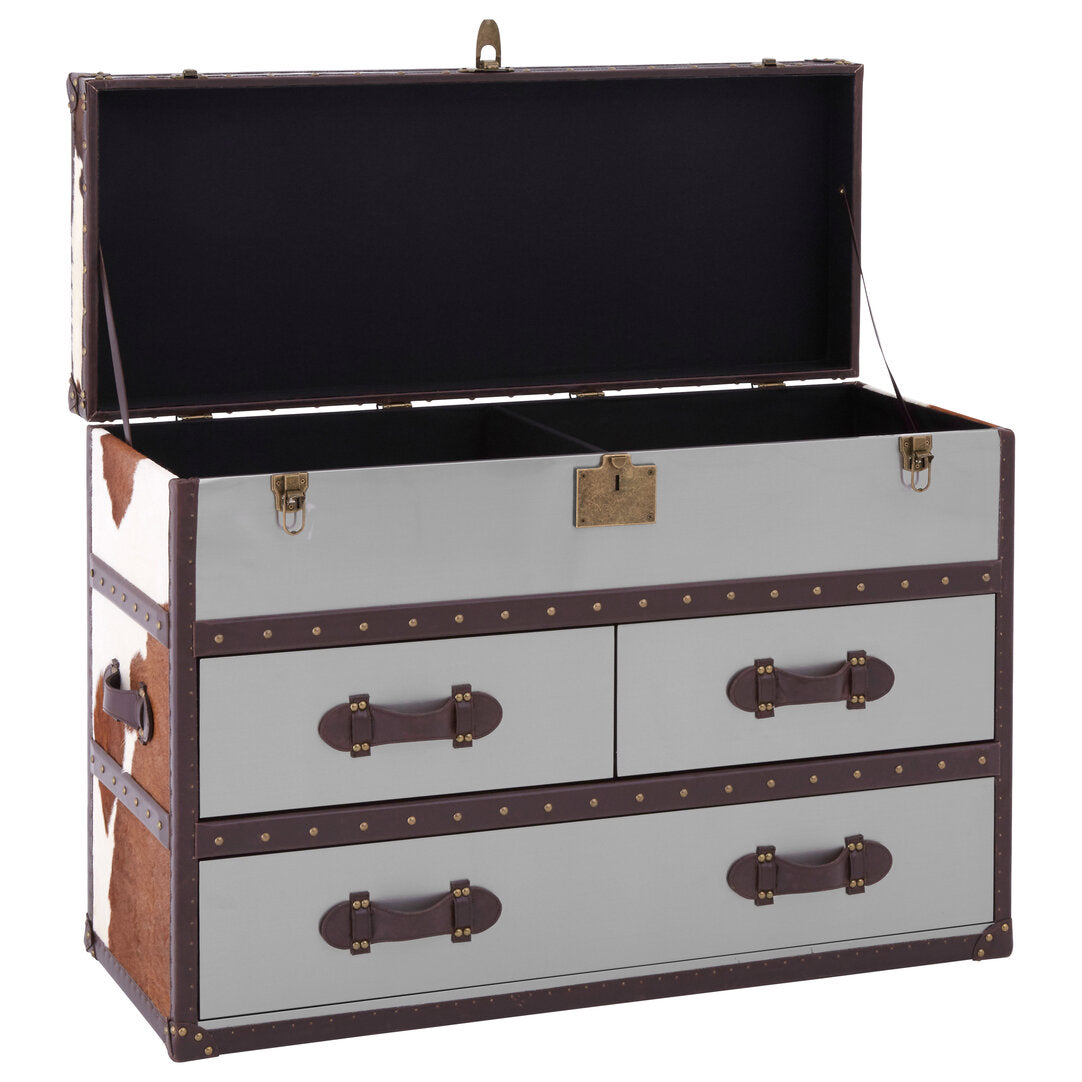Westbury House Brown And White Cowhide Cabinet