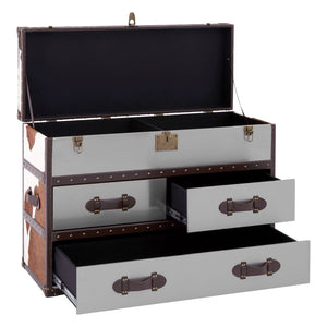 Westbury House Brown And White Cowhide Cabinet