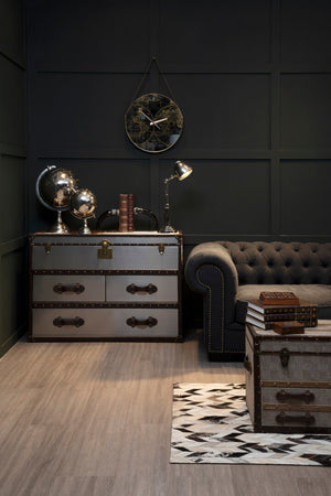 Westbury House Brown And White Cowhide Cabinet