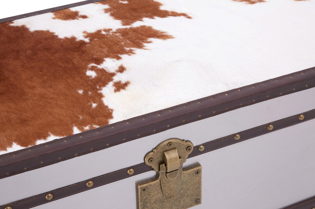 Westbury House Brown And White Cowhide Cabinet
