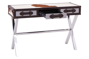 Westbury House Cowhide And Stainless Steel Console Table