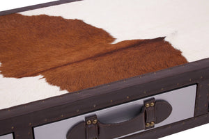 Westbury House Cowhide And Stainless Steel Console Table