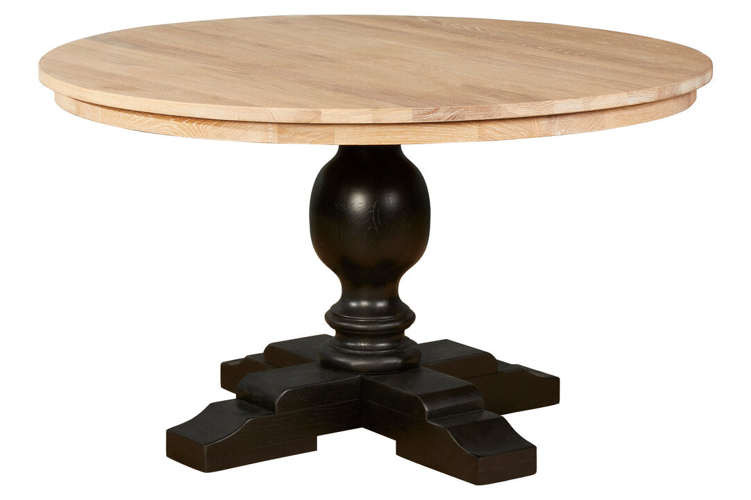 Arden Whitewash Oak & Black Dining Table