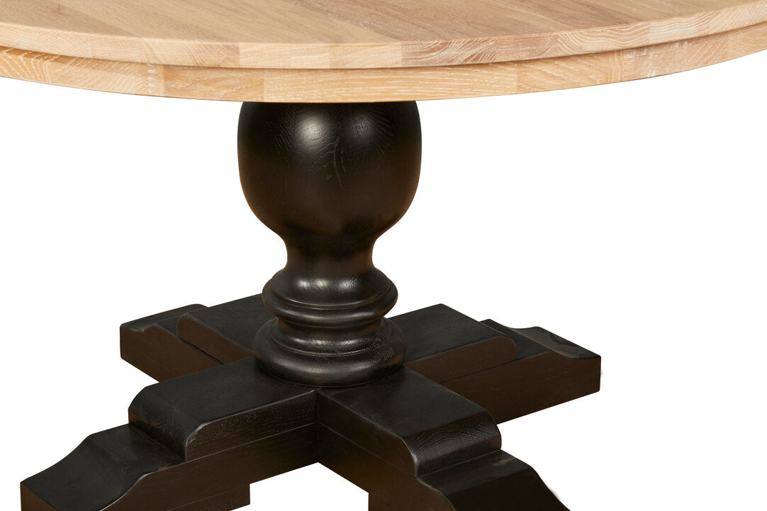Arden Whitewash Oak & Black Dining Table