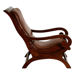 Tierra Brown Leather Chair With Footstool