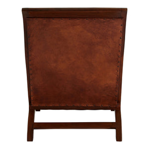 Tierra Brown Leather Chair With Footstool