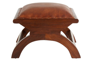 Tierra Brown Leather Chair With Footstool