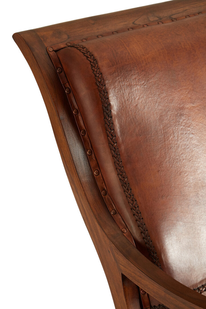 Tierra Brown Leather Chair With Footstool