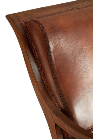 Tierra Brown Leather Chair With Footstool