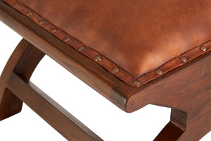 Tierra Brown Leather Chair With Footstool