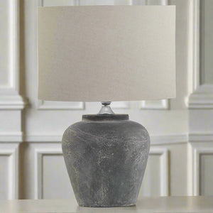 Amalfi Grey Table Lamp With Linen Shade