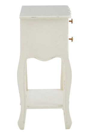 Vienne 2 Drawer White Bedside Cabinet