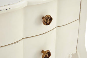 Vienne 2 Drawer White Bedside Cabinet