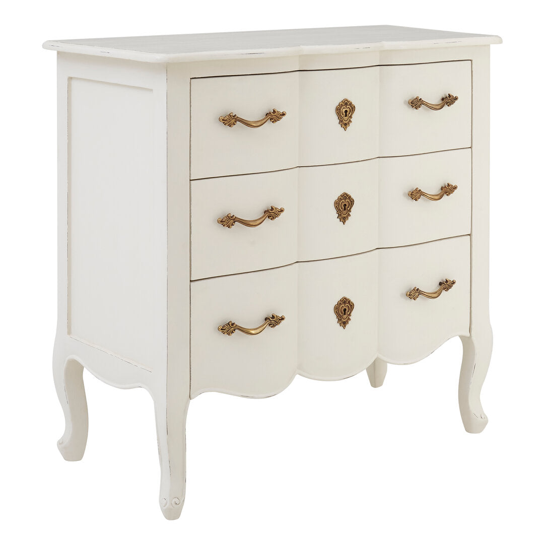 Vienne 3 Drawer White Chest