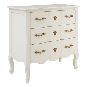 Vienne 3 Drawer White Chest