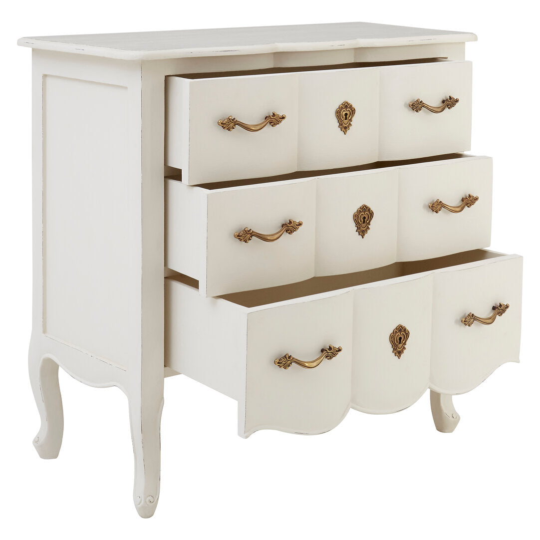 Vienne 3 Drawer White Chest