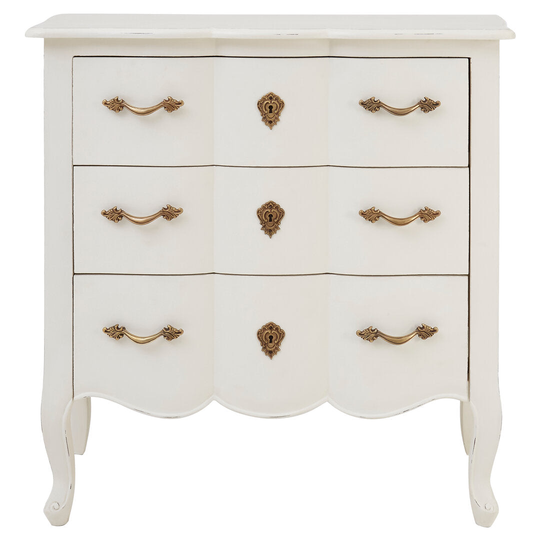 Vienne 3 Drawer White Chest
