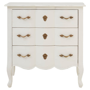 Vienne 3 Drawer White Chest