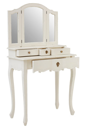 Vienne White Dressing Table With Mirror