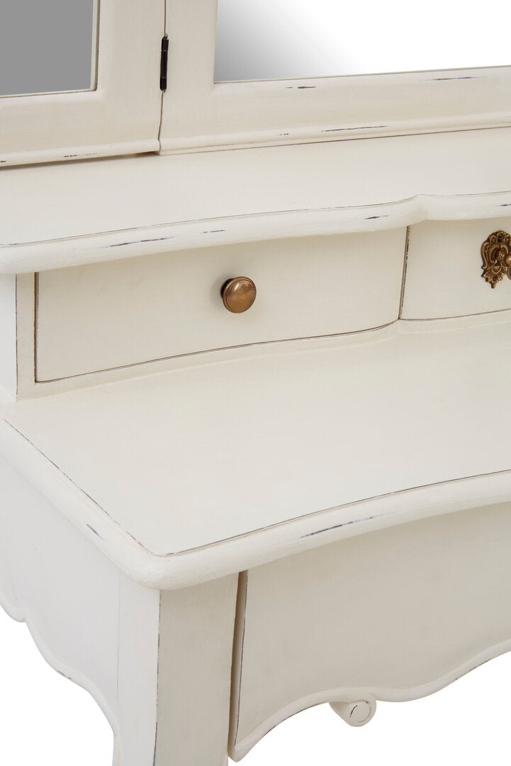 Vienne White Dressing Table With Mirror