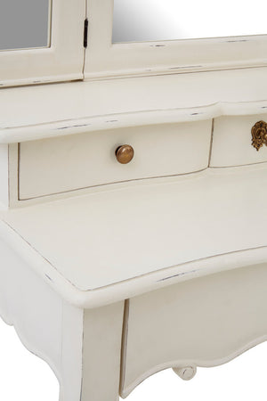 Vienne White Dressing Table With Mirror