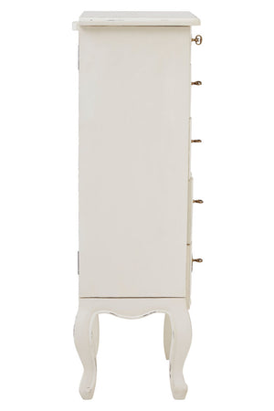 Vienne 5 Drawer Small White Chest With Jewellery Storage