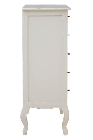 Vienne 5 Drawer White Chest