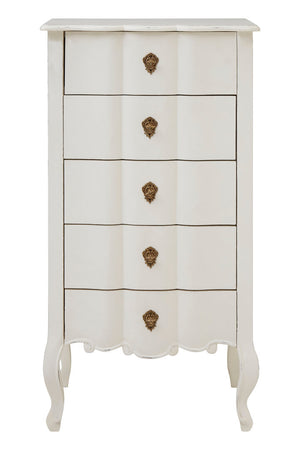 Vienne 5 Drawer White Chest