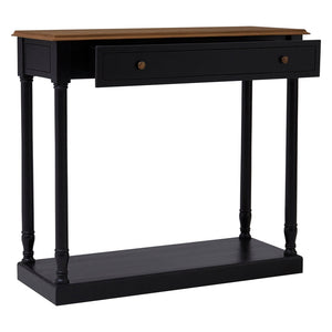 Vienne 1 Drawer Black Console Table