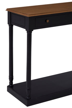 Vienne 1 Drawer Black Console Table