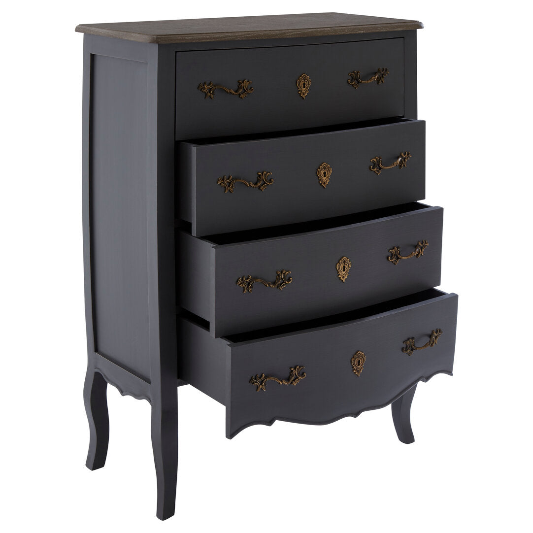 Vienne 4 Drawer Dark Grey Chest of Drawers