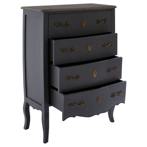 Vienne 4 Drawer Dark Grey Chest of Drawers