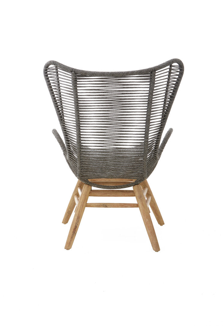 Nomad Grey Rope Lounge Chair And Footstool