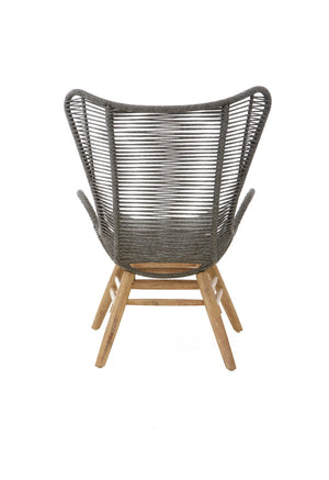 Nomad Grey Rope Lounge Chair And Footstool