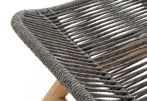 Nomad Grey Rope Lounge Chair And Footstool