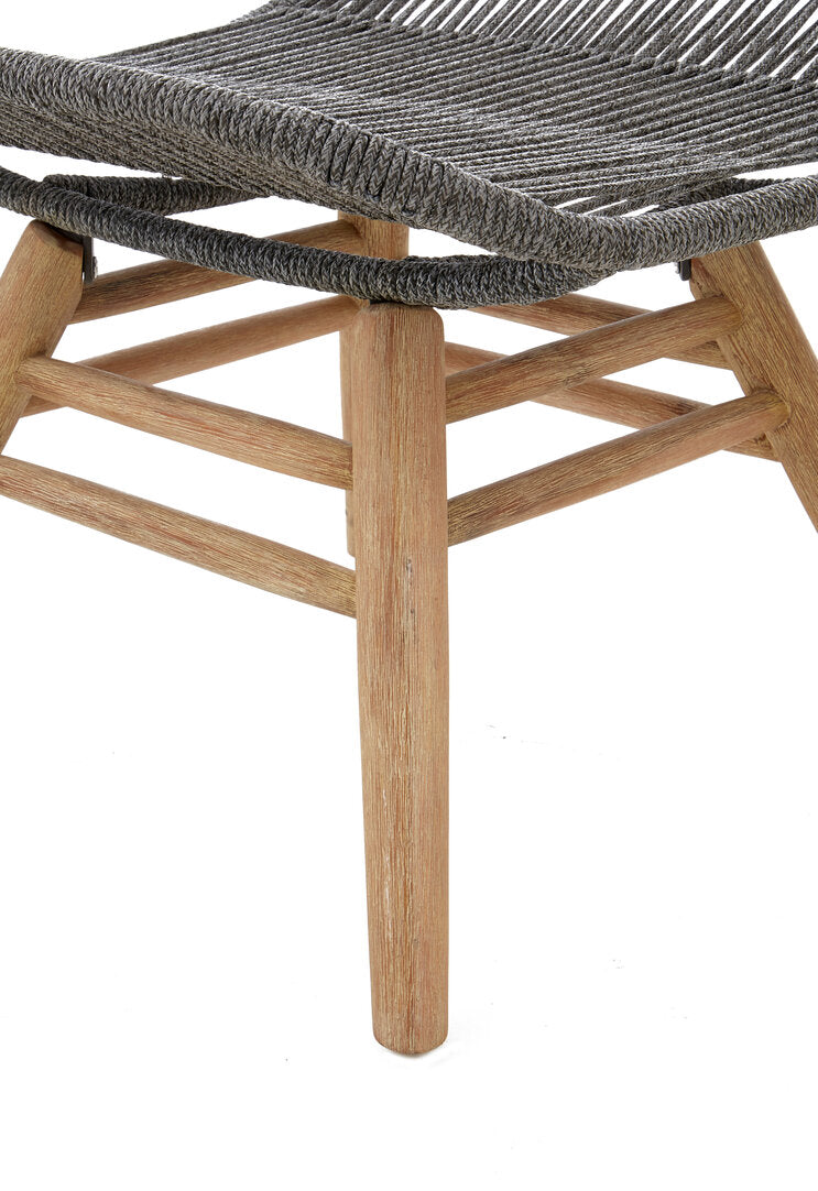 Nomad Grey Rope Lounge Chair And Footstool