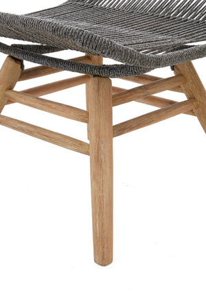 Nomad Grey Rope Lounge Chair And Footstool