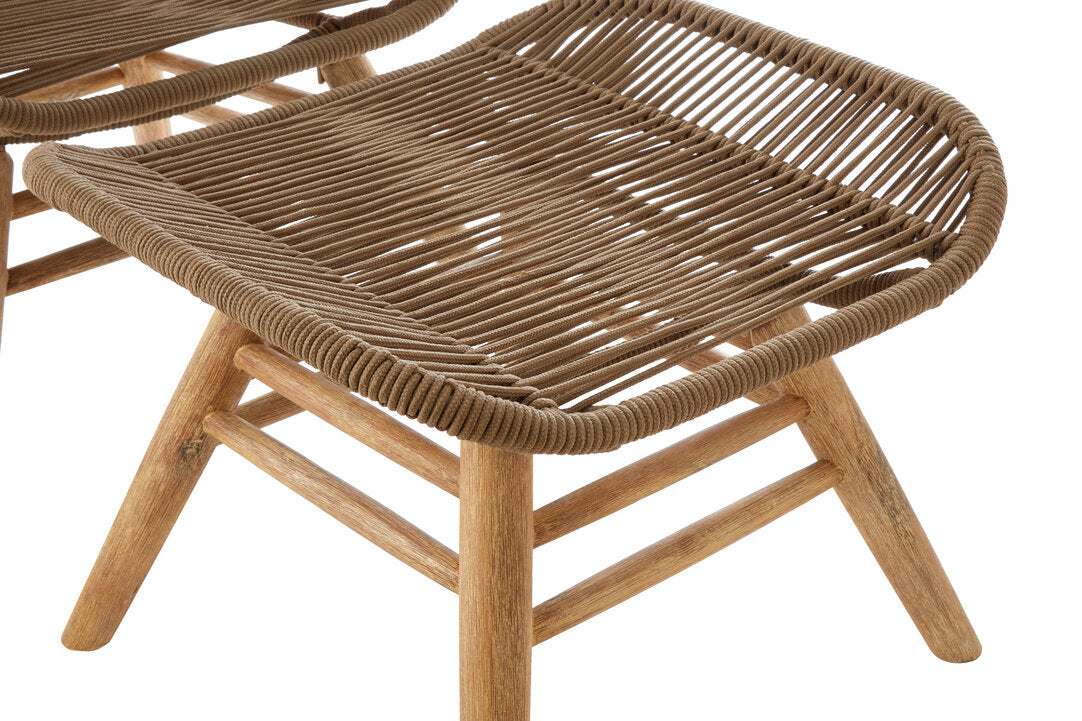 Nomad Latte Rope Lounge Chair And Footstool