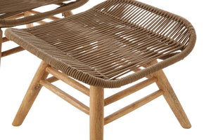 Nomad Latte Rope Lounge Chair And Footstool