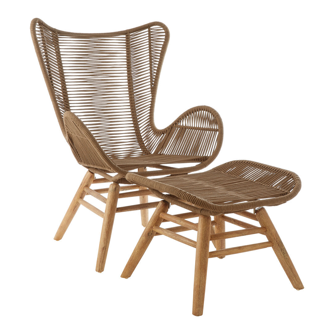 Nomad Latte Rope Lounge Chair And Footstool