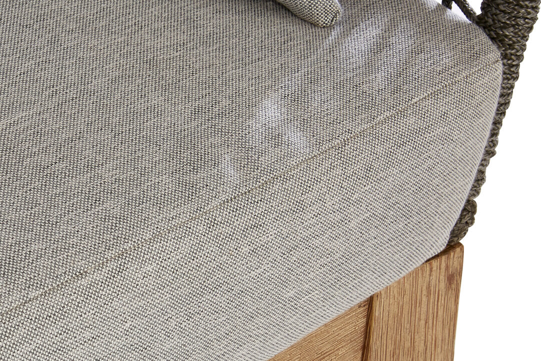 Kora 3 Seater Rope Woven Sofa with Grey Cushions