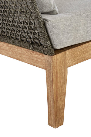 Kora 3 Seater Rope Woven Sofa with Grey Cushions