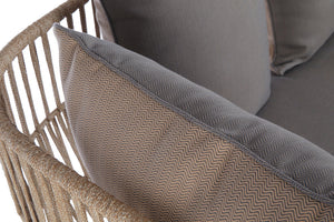 Kora Woven Rope 2 Seater Sofa with Grey Cushions