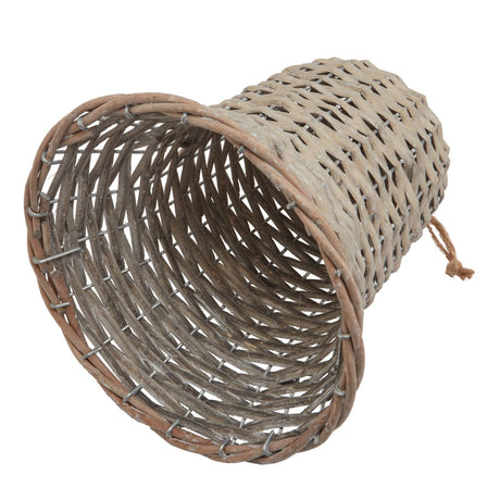 Inside view of the large wicker bell showing the open weave