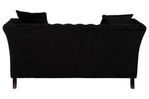 Lucinda Two Seater Onyx Black Velvet Sofa