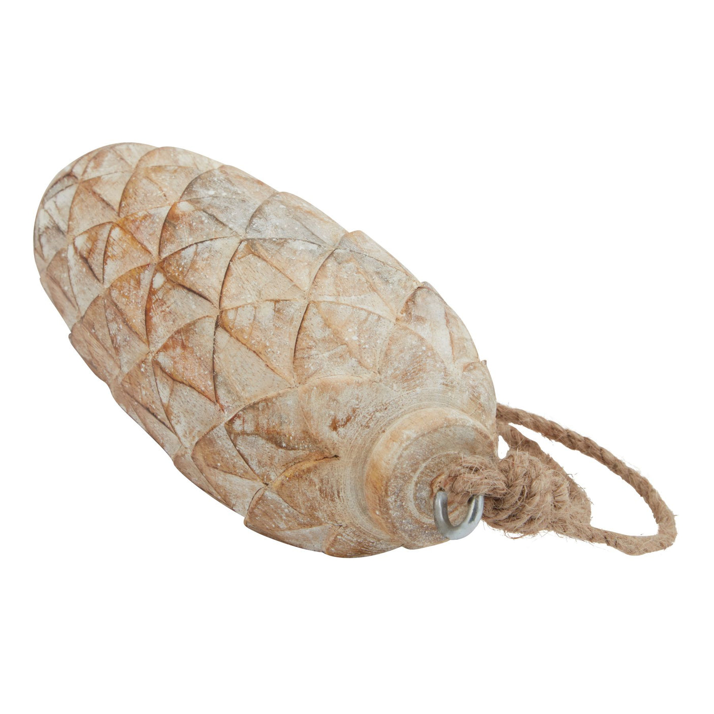 Antique White Wash Pine Cone Bauble
